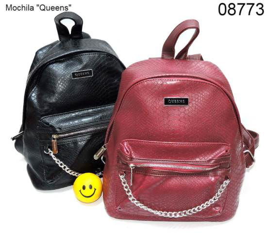 Imagen de MOCHILA CUERO TIPO REPTIL  "QUEENS" 11.25